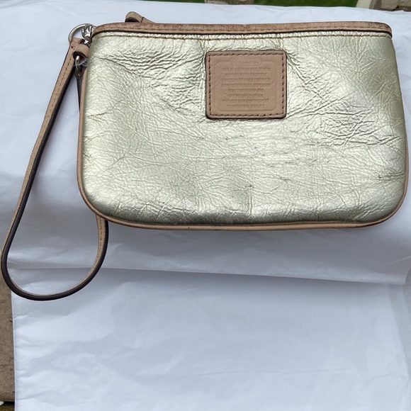 Coach Gold Wristlet Used - Picture 3 of 13